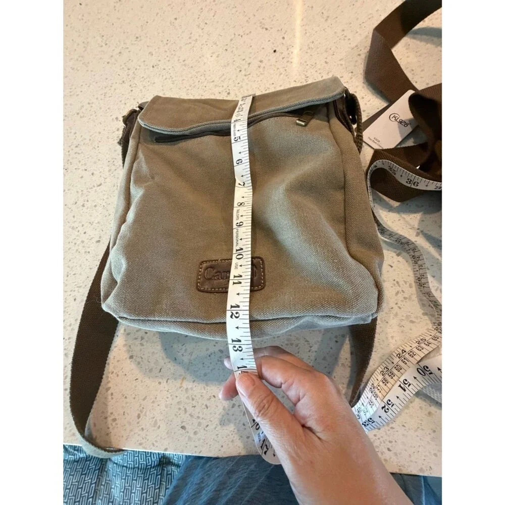Casual Men's Messenger Bag in Olive Green Canvas